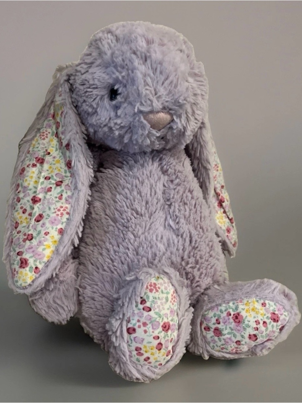 Jellycat Jasmine Blossom Bashful Bunny Plush Floral Accents 12” Rabbit Retired